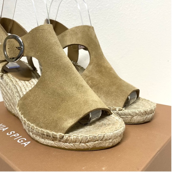 Via Spiga Nolan Espadrille Wedge Sandal Desert 9 - Picture 5 of 6